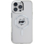 Karl Lagerfeld Metalowa osłona ramy IML Choupette Head z MagSafe do iPhone'a 16 Pro - przezroczysta