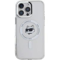 Karl Lagerfeld Metalowa osłona ramki IML Choupette Head z MagSafe do iPhone'a 16 Pro Max - przezroczysta
