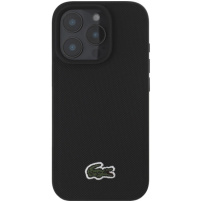 Lacoste Kultowa tkana nakładka z logo Petit Pique z MagSafe na iPhone'a 16 Pro - czarna