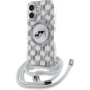 Karl Lagerfeld Etui na słuchawki IML Monogram K&CH ze smyczą i MagSafe do iPhone'a 16 - przezroczyste