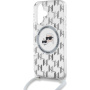Karl Lagerfeld Etui na słuchawki IML Monogram K&CH ze smyczą i MagSafe do iPhone'a 16 - przezroczyste