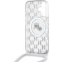 Karl Lagerfeld Etui na słuchawki IML Monogram K&CH ze smyczą i MagSafe do iPhone'a 16 - przezroczyste