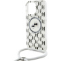 Karl Lagerfeld Etui na słuchawki IML Monogram K&CH ze smyczą i MagSafe do iPhone'a 16 Pro Max - przezroczyste