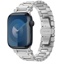 Pasek ze stali nierdzewnej Pathfinder do zegarka Apple Ultra 49mm / 46mm / 45mm / 44mm / 42mm - srebrny