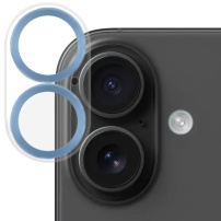 NORTHJO szkło hartowane z metalowymi ramkami chroniącymi obiektyw aparatu iPhone 16 / 16 Plus - niebieskie