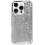 Etui z pływającymi cekinami do iPhone'a 16 Pro - srebrne