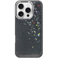 Etui z pływającymi cekinami dla iPhone 16 Pro - szary