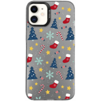 Ochronne etui z motywem świątecznym na iPhone'a 11 - szare