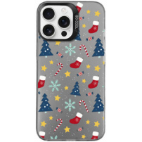Ochronne etui z motywem świątecznym do iPhone'a 16 Pro Max - szare