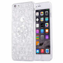 Ochronne etui tylne z kamyczkami w stylu diamentu dla iPhone 6 / 6S - srebrne
