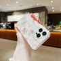 Brokatowe transparentne etui do iPhone XR - kwitnąca łąka