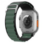 Nylonowy pasek alpinistyczny dla Apple Watch Ultra 49mm / 46mm / 45mm / 44mm / 42mm - oliwkowo-czarny