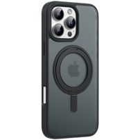 MUTURAL Matowe etui z podstawką i MagSafe do iPhone'a 16 Pro - czarne