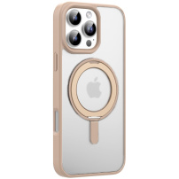 MUTURAL Matowe etui z podstawką i MagSafe do iPhone'a 16 Pro Max - beżowe