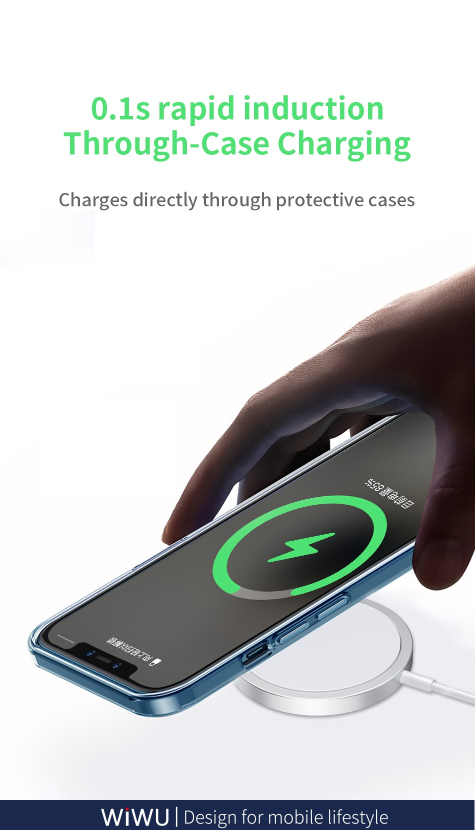 Wiwu W009 bezprzewodowa ładowarka MagSafe do iPhone / AirPods - 15W - biała
