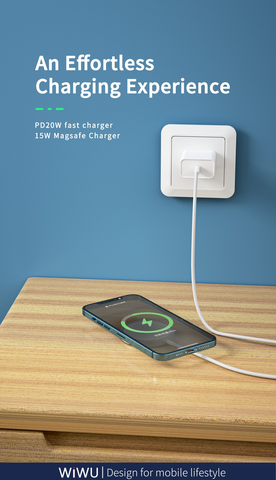 Wiwu W009 bezprzewodowa ładowarka MagSafe do iPhone / AirPods - 15W - biała