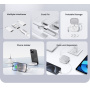 USAMS Zestaw US-SJ650 z chowanymi kablami USB-C, adapterami i igłą - czarny