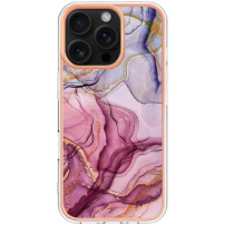 Marmurowe etui ochronne do iPhone'a 16 Pro Max - różowe