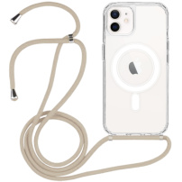 Przezroczyste etui ze sznurkiem i MagSafe do iPhone'a 11 - beżowe