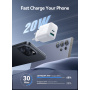 JOYROOM JR-TCF21 Szybka ładowarka sieciowa z portami USB-C / USB-A - 20W - biała