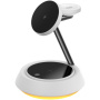 Wiwu W002 Magnetyczna podstawka bezprzewodowa 3w1 z podświetleniem do iPhone / Apple Watch / AirPods - 15W - biała