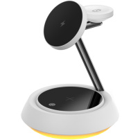 Wiwu W002 Magnetyczna podstawka bezprzewodowa 3w1 z podświetleniem do iPhone / Apple Watch / AirPods - 15W - biała