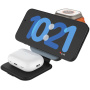 FIXED MagFlex Alu 3w1 bezprzewodowa ładowarka ze składaną podstawką do iPhone / Apple Watch / AirPods - 15W - czarny