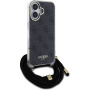 Guess 4G IML Drukowane etui na ramię z smyczą do iPhone'a 16 - Szare