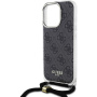 Guess 4G IML Drukowane etui na ramię z smyczą do iPhone'a 16 Pro - Szare