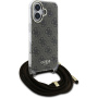Guess 4G IML Drukowane etui na ramię z smyczą do iPhone'a 16 - Brązowe