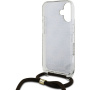 Guess 4G IML Drukowane etui na ramię z smyczą do iPhone'a 16 - Brązowe