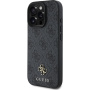 Guess 4G Małe metalowe etui z logo z MagSafe do iPhone'a 16 Pro - Szare
