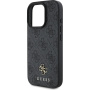 Guess 4G Małe metalowe etui z logo z MagSafe do iPhone'a 16 Pro - Szare