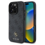 Guess 4G Małe metalowe etui z logo z MagSafe do iPhone'a 16 Pro Max - Szare