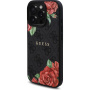 Guess Etui 4G Roses ze wzorem róż i MagSafe do iPhone'a 16 Pro Max - szare