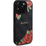 Guess Etui 4G Roses ze wzorem róż i MagSafe do iPhone'a 16 Pro Max - szare