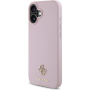 Guess Etui Grained 4G Small Metal Logo z MagSafe do iPhone'a 16 - różowe