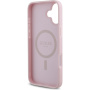 Guess Etui Grained 4G Small Metal Logo z MagSafe do iPhone'a 16 - różowe