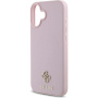 Guess Etui Grained 4G Small Metal Logo z MagSafe do iPhone'a 16 Plus - różowe