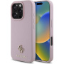 Guess Etui Grained 4G Small Metal Logo z MagSafe do iPhone'a 16 Pro - różowe