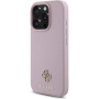 Guess Etui Grained 4G Small Metal Logo z MagSafe do iPhone'a 16 Pro - różowe