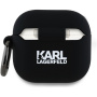 Karl Lagerfeld 3D Logo NFT Choupette Head silikonowe etui do AirPods 4 / 5 - czarny