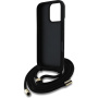 Guess 4G Metalowe etui z logo na ramię ze smyczą do iPhone'a 16 Pro Max - Brązowe