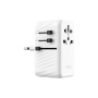 FIXED Voyager uniwersalny adapter podróżny z portami 3x USB-C / USB-A i wysuwanymi wtyczkami - 120W - biały