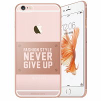 Baseus ultra cienkie etui ochronne dla Apple iPhone 6 / 6s - Never give up - różowo-złote