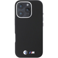 BMW Etui z logo M Kevlar Metal na iPhone'a 16 Pro - czarne
