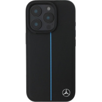 Mercedes Etui Blue Stripe z MagSafe do iPhone'a 16 Pro - czarne