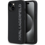 Karl Lagerfeld Etui z brokatowym logo 3D z gumy do iPhone'a 14 - czarne