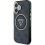 Guess Etui IML 4G z brokatem i trójkątnym logo z MagSafe na iPhone'a 16 - szare