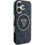 Guess Etui IML 4G z brokatem i trójkątnym logo z MagSafe na iPhone'a 16 - szare